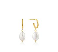 ANIA HAIE Damen Ohrstecker Pearl of Wisdom aus 925 Sterling Silber 14k vergoldet, besetzt mit Einer Perle, Größe 10 mm, inkl. Geschenkverpackung