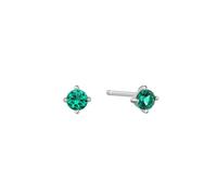 ANIA HAIE Damen Ohrstecker RIPPLE JOY Green Stud aus 925 Sterling Silber, besetzt mit grünen Zirkonia, Größe: 5mm, inkl. Geschenkverpackung
