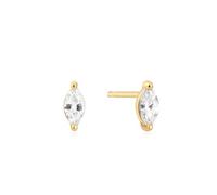 ANIA HAIE Damen Ohrstecker SUNSHINE CHASER Marquise Solitaire Studs 925 Sterling Silber 14k vergoldet, besetzt mit einem Zirkonia, Größe: 6 x 2,5 mm, inkl. Geschenkverpackung