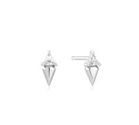 ANIA HAIE Damen Ohrstecker SUNSHINE CHASER Triangle Geometric Stud Ear Jackets aus 925 Sterling Silber, besetzt mit einem Zirkonia, Größe: 9 x 3,6 mm, inkl. Geschenkverpackung