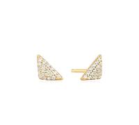ANIA HAIE Damen Ohrstecker SUNSHINE CHASER Triangular Pavé Studs aus 925 Sterling Silber 14k vergoldet, besetzt mit 44 Zirkonia, Größe: 10 x 4,8 mm, inkl. Geschenkverpackung