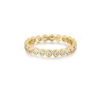 ANIA HAIE Damen Ring CHIC Creator Bezel Set Ring aus 925 Sterling Silber 14k vergoldet, besetzt mit 22 Zirkonia, EUR Größe: 56, inkl. Geschenkverpackung