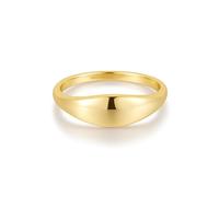 ANIA HAIE Damen Ring CHIC Creator Dome Plain aus 925 Sterling Silber 14k vergoldet, EUR Größe: 56, inkl. Geschenkverpackung