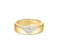 ANIA HAIE Damen Ring Vogue Maven Pavé Cubic Zirconia Bold Statement aus 925 Sterling Silber 14k vergoldet, besetzt mit 14 Zirkonia EUR Größe 58, inkl. Geschenkverpackung
