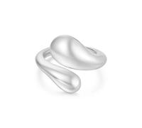 ANIA HAIE Damen Ring Vogue Maven Sculptural Crossover aus 925 Sterling Silber, verstellbare EUR Größe 50-58, inkl. Geschenkverpackung