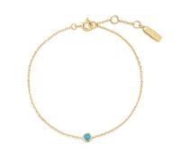 ANIA HAIE Damen Solitär-Armband RIPPLE JOY Turquoise aus 925 Sterling Silber 14k vergoldet, besetzt mit einem Türkis, Länge: 16,5 cm + 2 cm Verlängerung, inkl. Geschenkverpackung