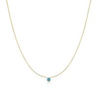 ANIA HAIE Damen Solitär-Halskette RIPPLE JOY Turquoise aus 925 Sterling Silber 14k vergoldet, besetzt mit einem Türkis, Länge: 45 cm + 5 cm Verlängerung, inkl. Geschenkverpackung
