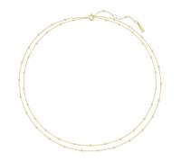 ANIA HAIE Damen zweilagige Halskette RIPPLE JOY Double Chain Bead Station aus 925 Sterling Silber 14k vergoldet, Länge: 40,5 cm + 5 cm Verlängerung, inkl. Geschenkverpackung