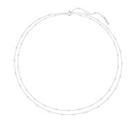 ANIA HAIE Damen zweilagige Halskette RIPPLE JOY Double Chain Bead Station aus 925 Sterling Silber, Länge: 40,5 cm + 5 cm Verlängerung, inkl. Geschenkverpackung