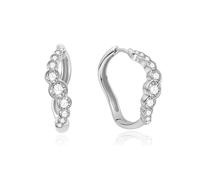 ANIA HAIE - EARRINGS - LUNA GAZE - Sparkling Tide Huggie Hoop - silber