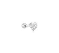ANIA HAIE - EARRINGS - SINGLE STUD - Pave Heart Barbell - silver