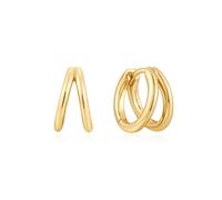 ANIA HAIE - HOOP EARRINGS - DOUBLE HUGIES - gold