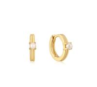 ANIA HAIE - HOOP EARRINGS - HUGGIES - Pearl Cabochon - gold