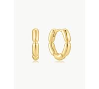 ANIA HAIE - HOOP EARRINGS - HUGGIES - Segmented Puffy Shield - shiny gold
