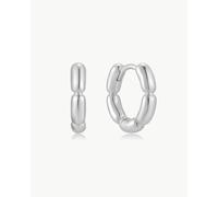 ANIA HAIE - HOOP EARRINGS - HUGGIES - Segmented Puffy Shield - silver