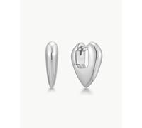 ANIA HAIE - HUGGIE HOOP EARRINGS - PUFFY SHIELD - silver