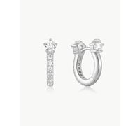 ANIA HAIE - HOOP EARRINGS - HUGGIES - Sparkling Pave - silver