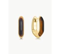 ANIA HAIE - HUGGIE HOOP EARRINGS - TIGER EYE - gold