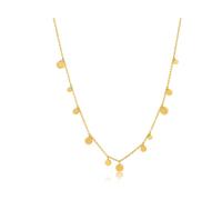 Ania Haie Damen Halskette GEOMETRY CLASS Mixed Discs aus 925 Sterling Silber 14k vergoldet, besetzt mit vergoldeten Plättchen, Länge 41cm + 5cm Verlängerung, inkl. Geschenkverpackung