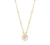 ANIA HAIE - MOTHER OF PEARL DISC NECKLACE - gold