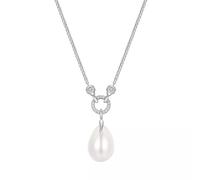 ANIA HAIE - NECKLACE - LINKED SHELL PEARL DROP PENDANT - silber