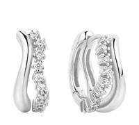 Ania Haie Ohrringe - 925er Sterlingsilber Silver Sparkle Double Huggies - Gr. unisize - in Silber - für Damen