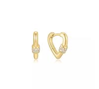 ANIA HAIE - OHRRINGE - MINI HEART CLASP HUGGIE HOOP - gold