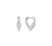 ANIA HAIE - OHRRINGE - MINI HEART CLASP HUGGIE HOOP - silber