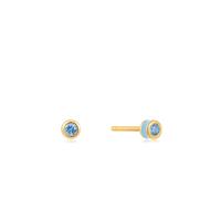 ANIA HAIE - STUD EARRINGS - POWDER BLUE ENAMEL - gold