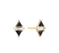 ANIA HAIE - STUD EARRINGS - TRIANGLE - Black/White Cubic Zirconia - gold