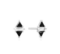 ANIA HAIE - STUD EARRINGS - TRIANGLE - Black/White Cubic Zirconia - silver