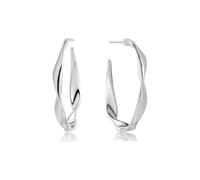 ANIA HAIE - TWISTER TWIST HOOP EARRINGS - silver