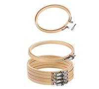 Anicy 6 Stück Stickrahmen aus Bambusholz, 15 cm, Kreuzstich-Set für DIY Stickerei Handwerk