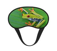 Animal Frog Green Leaf Leaves Print Adjustable Eye Cover for Sleeping, Comfortable, Pressure-Free and Breathable Sleeping Masks