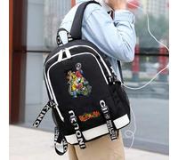 Anime Dragon Ball Goku Bulma Motorrad Muster Koreanischer Stil Rucksack Große Kapazität Laptop Tasche Mit Externem USB Ladeanschluss Und Kopfhörer Loc