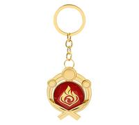 Anime Genshin Vision Schlüsselanhänger - Auge Gottes Hydro Dendro Elektro Geo Pyro Anemo Cryo Leuchtender Metall Schlüsselanhänger Schmuck, Inazuma Schlüsselanhänger Pyro, Medium