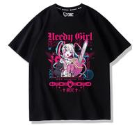 Anime KAngel T-Shirts KAngel Figur Cartoon Cosplay T-Shirt Herren und Damen 3D gedruckt Baumwolle Kurzarm Casual Sommer Manga Tee Top Kurzes T-Shirt für Unisex Schwarz, Typ 1, L