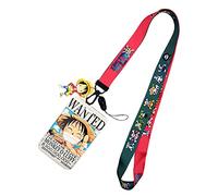 Anime One Piece Lanyard Kartenhalter, Ausweishülle mit Band, ID Kartenhalter Ausweis Kartenhülle mit Schlüsselband für Schlüsselanhänger, Card, Ausstellung(Luffy Wanted, First time)
