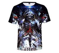 Anime Overlord T Shirt Cartoon Character Print Albedo Ainz Ooal Gown Casual T-Shirt Sommer Mode Kurzarm Rundhals Tops für Männer Frauen, Typ4, XL