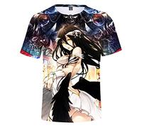 Anime Overlord T Shirt Cartoon Character Print Albedo Ainz Ooal Gown Casual T-Shirt Sommer Mode Kurzarm Rundhals Tops für Männer Frauen, Typ3, XL