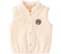 ANIMQUE Baby Kleinkind Polarfleece Westen Kinder Jacke Junge Mädchen Baumwoll Ärmellose Kinderweste Frühling Herbst Strickjacke Oberteil mit Cartoon Muster