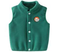 ANIMQUE Baby Kleinkind Polarfleece Westen Kinder Jacke Junge Mädchen Baumwoll Ärmellose Kinderweste Frühling Herbst Strickjacke Oberteil mit Cartoon Muster