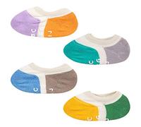 ANIMQUE Kinder Unsichtbare Sneaker Socken Antirutsch 2-10 Jahre Baby Jungen Mädchen Baumwolle Füßlinge Rutschfest 4er Pack Atmungsaktiv Täglich Basic