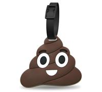 ANINIUCN Gepäckanhänger, niedlich, lustig, Silikon, ID, Gepäckanhänger für Koffer, Tasche, Reisezubehör, perfekt für Teenager und Erwachsene (Cartoon Poop-A)