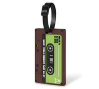 ANINIUCN Gepäckanhänger, niedlich, lustig, Silikon, ID, Gepäckanhänger für Koffer, Tasche, Reisezubehör, perfekt für Teenager, Erwachsene (Kassette), Braune Kassette, 4.1 inches x 2.6 inches x 0.2