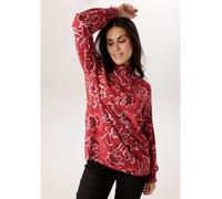 Schlupfbluse ANISTON SELECTED, Damen, Gr. 48, rot, rosa, braun, Web, Obermaterial: 100% Viskose, bedruckt, geblümt, gemustert, figurumspielend hüftbedeckend, Smokbündchen, Blusen Schlupfbluse, mit Blü
