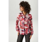 Schluppenbluse ANISTON CASUAL, Damen, Gr. 46, rot (wollweiß, rot, pink, fuchsia, orange, rosa, bordeaux, marine, schwarz), Chiffon, Obermaterial: 100% Polyester, bedruckt, leicht transparent, lässig g