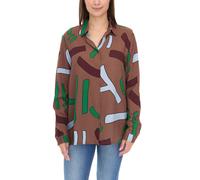 Aniston CASUAL Damen Bluse stylische Hemd-Bluse mit Kent-Kragen Sommer-Bluse 90141018 Braun 42