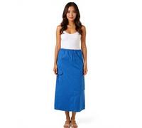 Aniston CASUAL Damen Cargo-Rock Sommer-Rock Midi-Länge Baumwoll-Rock mit Gummizug 77100947 Blau 46