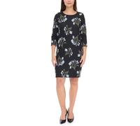 Aniston CASUAL Damen Strick-Kleid mit Blumen-Print Sommer-Kleid 3/4-Arm 62941323 Schwarz 38